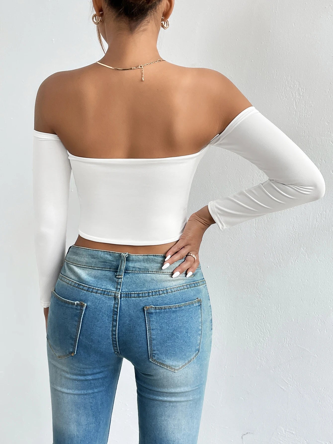 Off Shoulder Crop T-Shirt