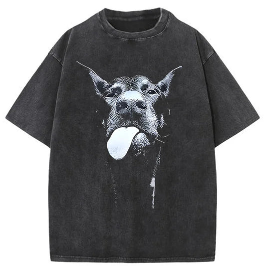 Dog Printed T-Shirt Hip Hop