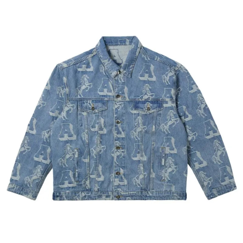 Hip-hop jacquard denim jacket