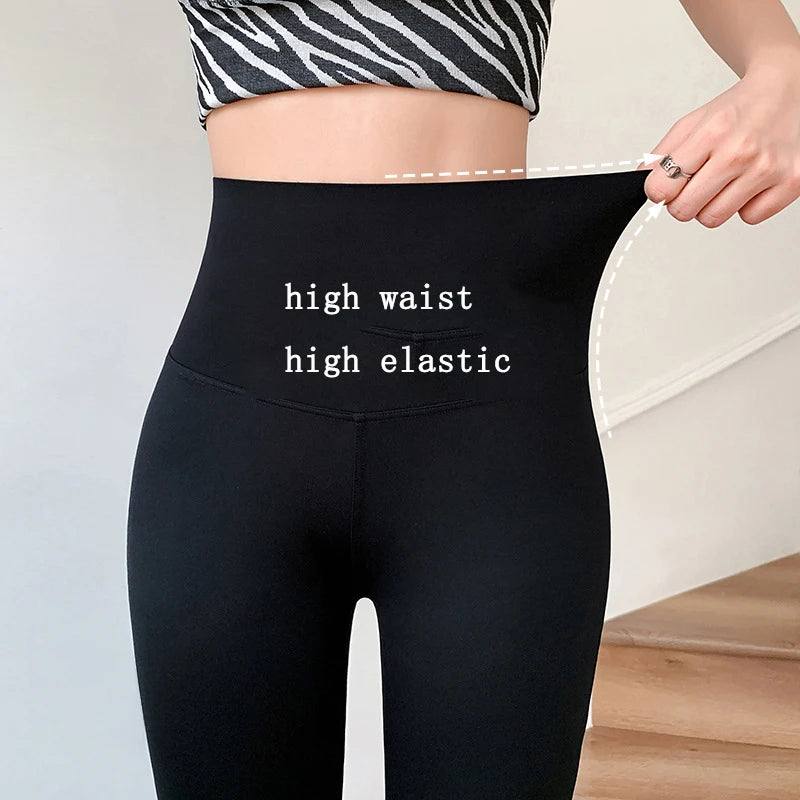 Women Flare Pants Slim High Waist