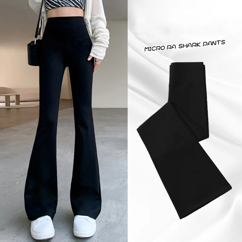 Women Flare Pants Slim High Waist