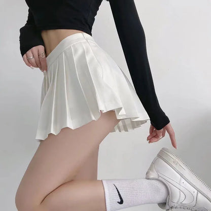 Zoki Sexy Women Pleated Skirts High Waist