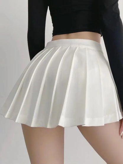 Zoki Sexy Women Pleated Skirts High Waist