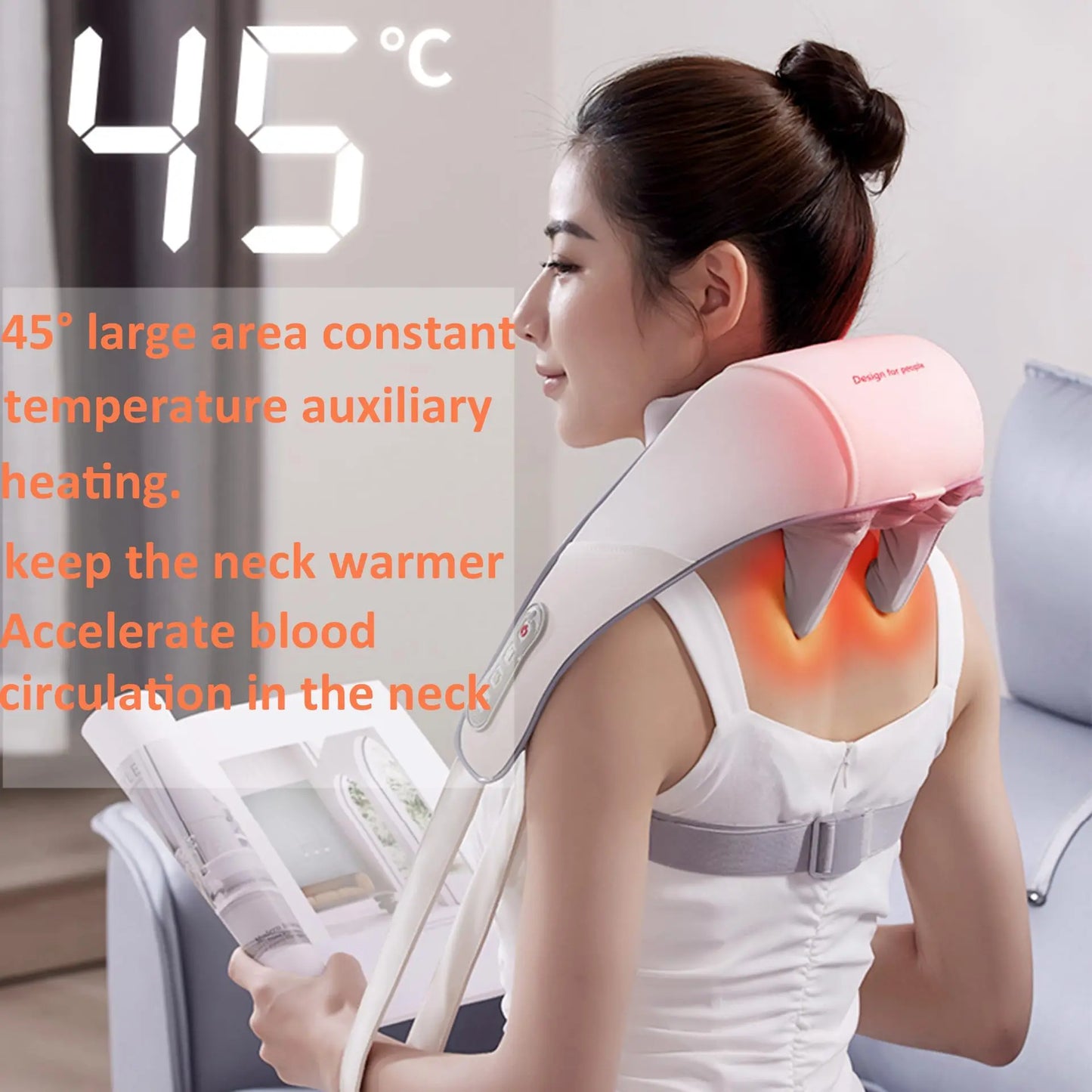 Neck Massager For Pain Relief Rechargeable Trapezius Muscle Kneading  Shoulder